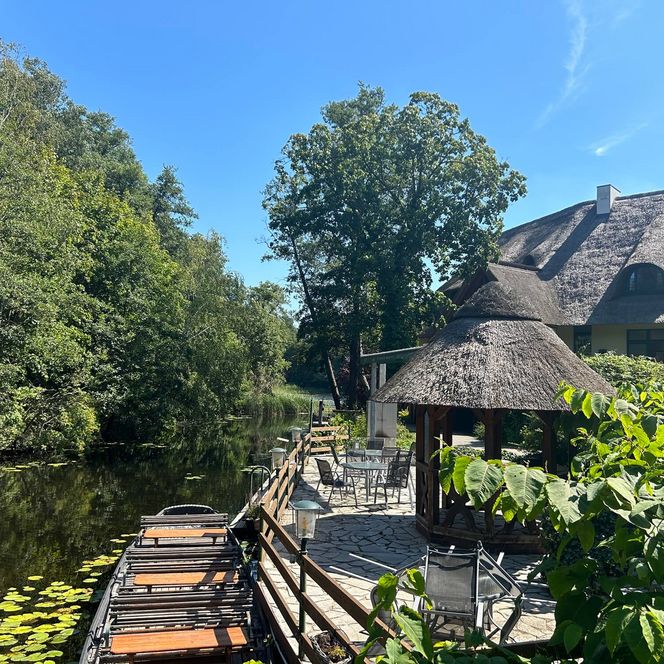 Fischhaus Wendisch Rietz vom Wasser aus im sommer