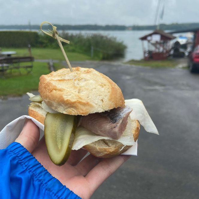 Fischbrötchen Heimathafen bei Uwe Hand mit Fischbrötchen