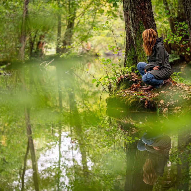 Schlaube Wanderin Herbst Schlaubetal