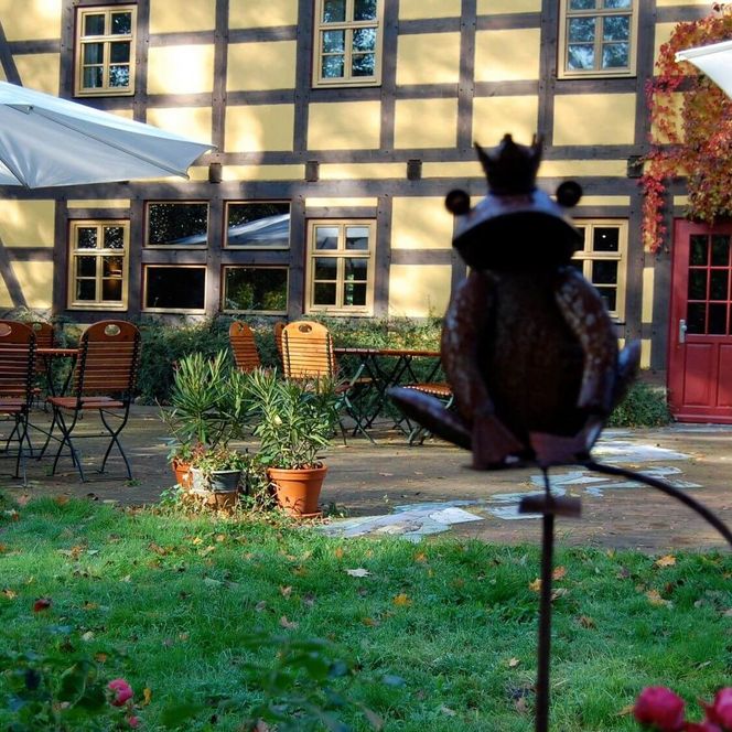 Aussenbereich Hotel Kaisermühle im Sommer von der Terrasse