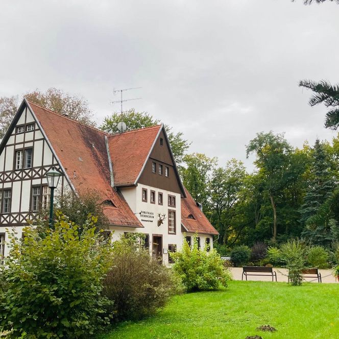 Siehdichum Forsthaus Ansicht außen im Sommer