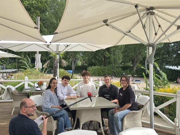 Tonaufnahme von einer Gruppe von Erasmus-Studenten