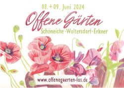 Offene Gärten am 8. & 9. Juni 2024 in Schöneiche, Woltersdorf & Erkner